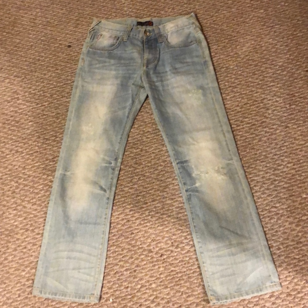Guess Calan Low Rise Straight Leg distressed Jeans